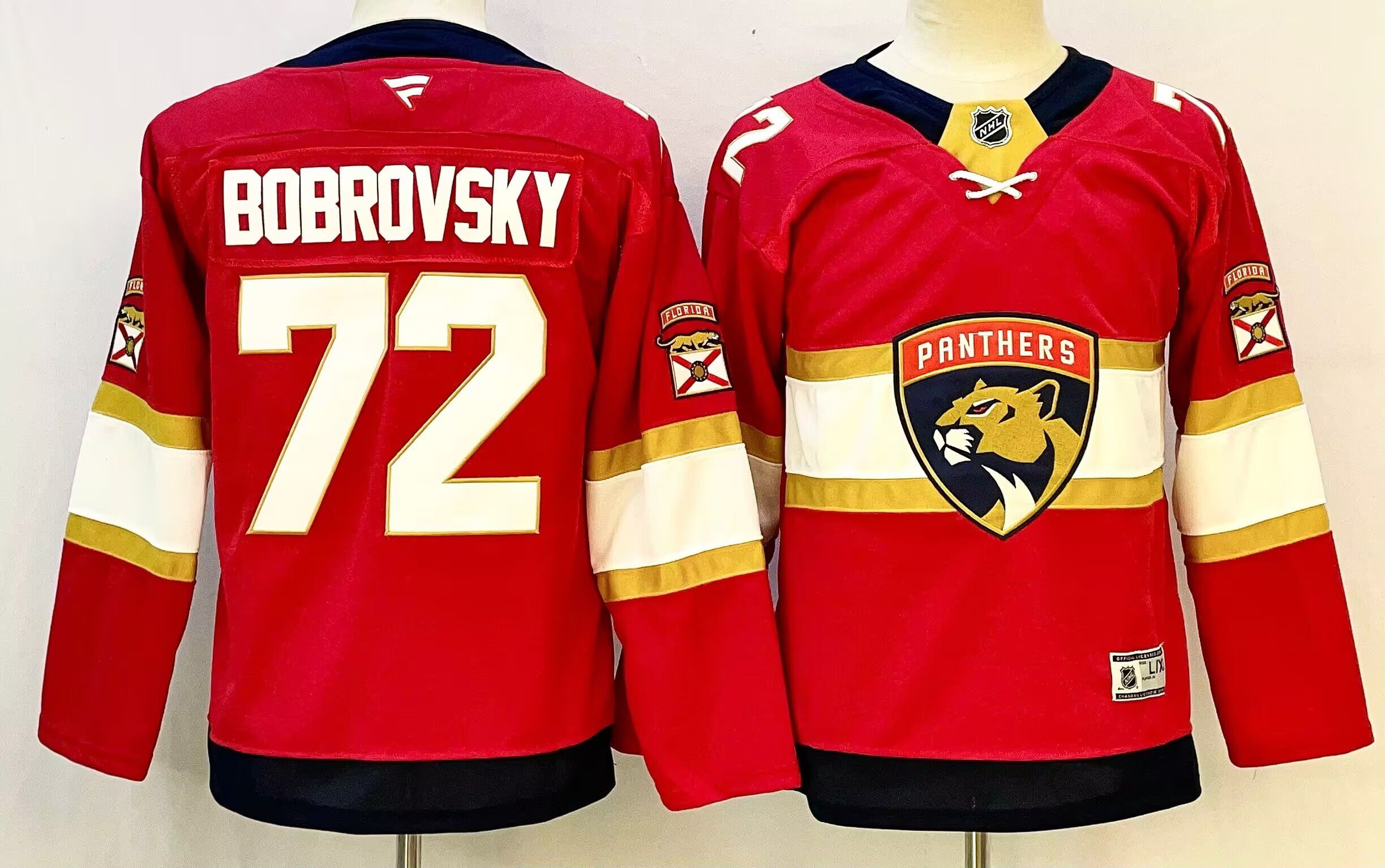Youth Florida Panthers #72 Bobrovsky Red 2026 Adidias NHL Jersey style 001